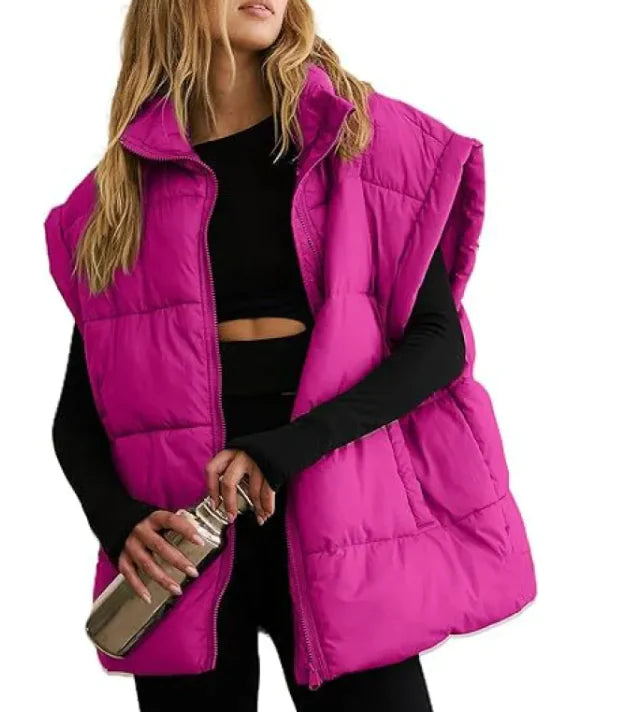 Solid Color Cotton-padded Vest Coat