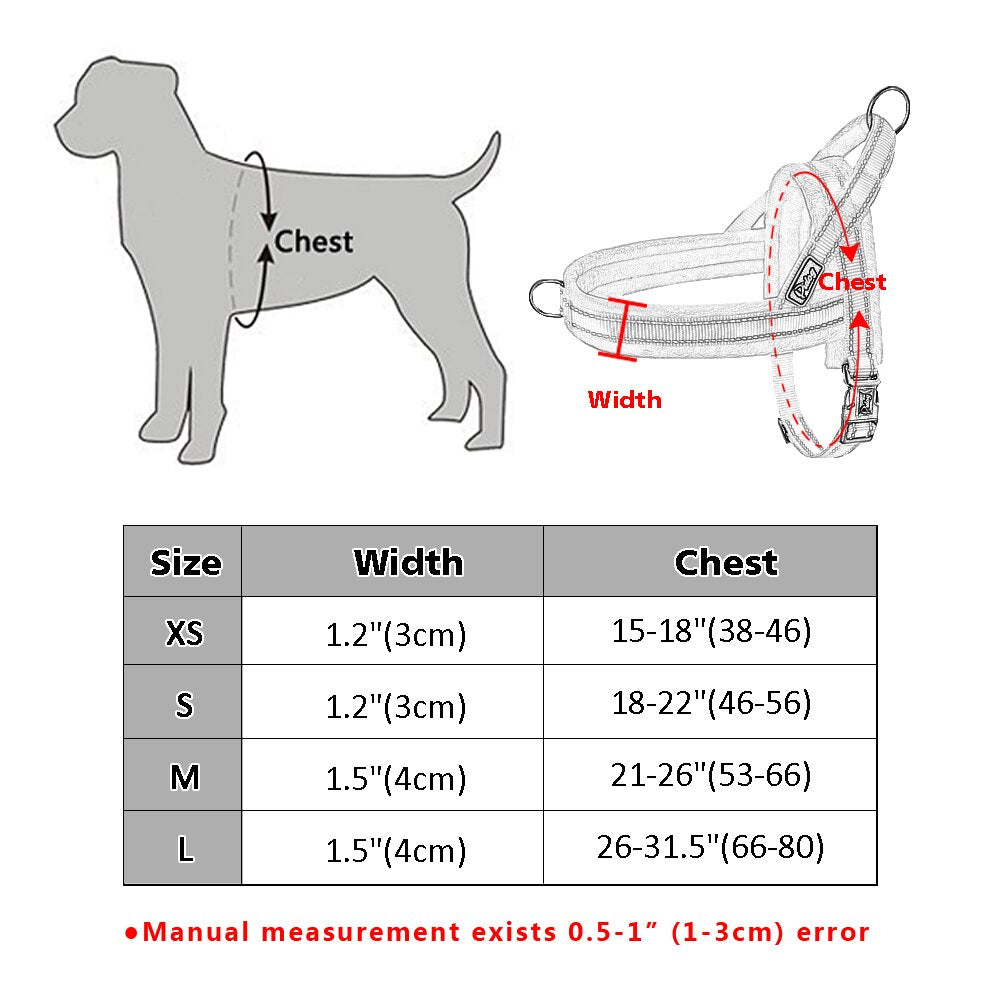 Nylon Reflective Pet Dog Harnesses Vest Soft Flannel Padded No Pull Strap Harness For Walking Training Small Medium Large Dogs